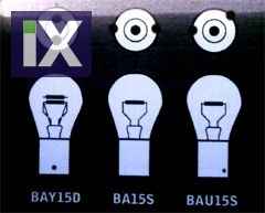 Universal χρωμιωμένη λάμπα για φλας BA15S τυχαία διάταξη - σετ 2τμχ.