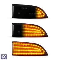 Τρεχούμενα led φλας για καθρέφτες για Renault Scenic (2009-2015), Megance (2008-2015), Fluence, Latitude, Safrane (2009-2015) - φιμέ με τρεχούμενο φλας - σετ 2τμχ.