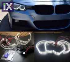 Δαχτυλίδια angel eyes για BMW E90 - U-Design Crystal λευκά