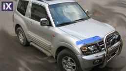 Φανάρια εμπρός angel eyes για Mitsubishi Pajero (2001-2006) - μαύρα , με λάμπες (Η1) - σετ 2τμχ.