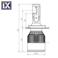 Led λάμπες 9004 / 9007 για μεσαία και μεγάλα φώτα 7600 lumen , 36 Watt - COB 6000K - 2τμχ.