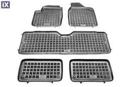 Λαστιχένια πατάκια Rezaw Plast για VW Sharan (1996-2010) / Ford Galaxy (1996-2006) / Seat Alhambra (1996-2010) - τύπου σκαφάκι για την 1η , 2η και 3η σειρά καθισμάτων - 4τμχ.