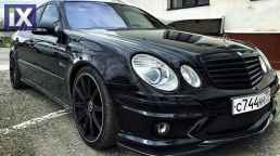 Προφυλακτήρας εμπρός tuning για Mercedes W211 E-Class (2002-2009) - AMG με μαύρη μάσκα και προβολάκια