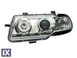 Φανάρια εμπρός led για Opel Astra F (1991-1994) - chrome , με λάμπες (Η1) - σετ 2τμχ.