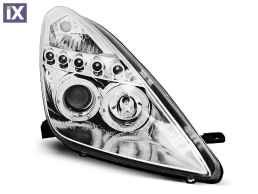 Φανάρια εμπρός angel eyes για Toyota Celica T230 (1999-2005) - chrome , με λάμπες (Η1) - σετ 2τμχ.