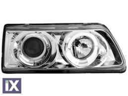 Φανάρια εμπρός angel eyes για Honda CRX (1990-1991) - με 1 δαχτυλίδι και προτζέκτορα - chrome , με λάμπες (Η1) - σετ 2τμχ.