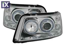 Φανάρια εμπρός angel eyes για Vw Transporter T5 (2003-2009) , χωρίς λάμπες (Η7) - σετ 2τμχ.