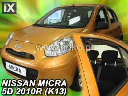 Ανεμοθραύστες για Nissan Micra (2010+) 5 πορτο - 2 τμχ. εμπρός