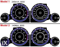 Φωτιζόμενα όργανα ταμπλό για Honda Civic EM 2 (2001-2005) - design 1