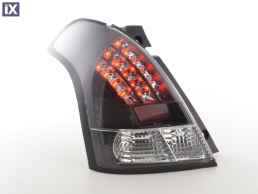 Πίσω φανάρια led για Suzuki Swift (2005-2010) - μαύρα - σετ 2τμχ.