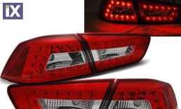 Πίσω φανάρια led για Mitsubishi Lancer (2008+) - chrome - σετ 2τμχ.