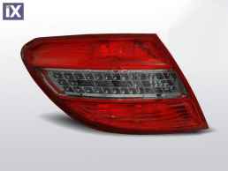 Πίσω φανάρια led για Mercedes C-CLASS W204 (2007-2011) - chrome φλας - σετ 2τμχ.