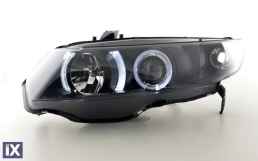 Φανάρια εμπρός angel eyes για Honda Civic coupe (2006+) , χωρίς λάμπες (Η7) - σετ 2τμχ.