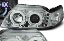 Φανάρια εμπρός led angel eyes για Ford Mustang (1998-2004) , με λάμπες (Η1) - σετ 2τμχ.