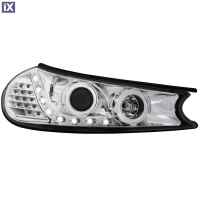 Φανάρια εμπρός led για Ford Mondeo (1996-2000) - chrome , με λάμπες (Η1) - σετ 2τμχ.