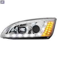 Φανάρια εμπρός Devil eyes led για Ford Focus (2005-2008) - chrome , με λάμπες (Η1) - σετ 2τμχ.