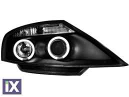 Φανάρια εμπρός angel eyes για Citroen C3 (2002+) - μαύρα , με λάμπες (Η1) - σετ 2τμχ.