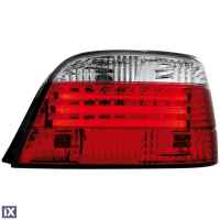 Πίσω φανάρια led για BMW E38 (1994-2001) - με 3 led ταινίες chrome - σετ 2τμχ.