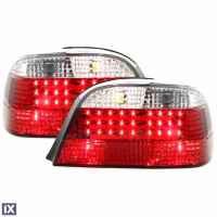 Πίσω φανάρια led για BMW E38 (1994-2001) - με 3 led ταινίες chrome - σετ 2τμχ.