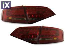 Πίσω φανάρια led για Audi A4 combi (2007+) - κόκκινα /φιμέ χρωμίου - σετ 2τμχ.