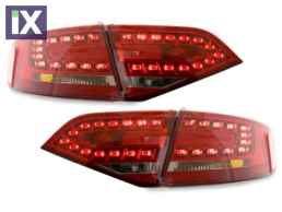 Πίσω φανάρια led για Audi A4 sedan (2007+) - κόκκινα / χρωμίου - σετ 2τμχ.