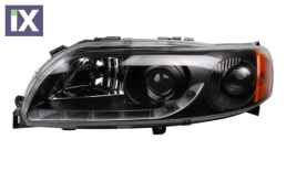 Φανάρια εμπρός led για Volvo S/V60 (2000-2004) - μαύρα , με λάμπες (Η1) - σετ 2τμχ.