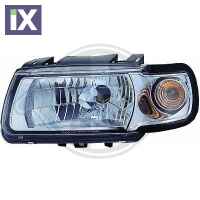 Φανάρια εμπρός για Vw Polo 6N (1994-1999) - chrome , με λάμπες (Η1) - σετ 2τμχ.