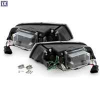 Φανάρια εμπρός led για Skoda Octavia (2004-2009) , μαύρα , χωρίς λάμπες (Η7) - σετ 2τμχ.