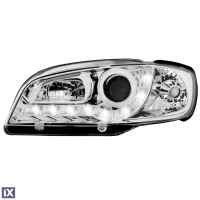 Φανάρια εμπρός led για Seat ibiza 6K2 (2000-2002) - chrome , με λάμπες (Η1) - σετ 2τμχ.