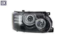 Φανάρια εμπρός led angel eyes για Land Rover Vogue ((2002-2009) - μαύρα , με λάμπες (Η1) - σετ 2τμχ.