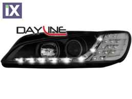 Φανάρια εμπρός led για Peugeot 306 (1993-1997) , μαύρα , με λάμπες (Η1) - σετ 2τμχ.