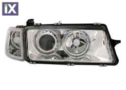 Φανάρια εμπρός angel eyes για Opel Vectra A (1988-1995) - chrome , χωρίς λάμπες (Η7) - σετ 2τμχ.