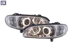 Φανάρια εμπρός angel eyes για Opel Omega B (1994-1999) - chrome , χωρίς λάμπες (Η7) - σετ 2τμχ.