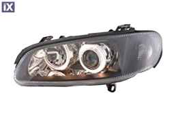 Φανάρια εμπρός angel eyes για Opel Omega B (1994-1999) - μαύρα , χωρίς λάμπες (Η7) - σετ 2τμχ.