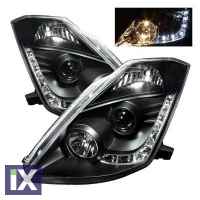 Φανάρια εμπρός led για Nissan 350Z (2003-2005) , με λάμπες (Η1) - σετ 2τμχ.