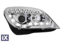 Φανάρια εμπρός led για Opel Astra H (2004-2009) - χρωμίου , με λάμπες (Η1) - σετ 2τμχ.