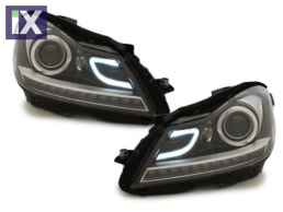 Φανάρια εμπρός led lightbar για Mercedes C-CLASS W204 (2011+) , με λάμπες (Η1) - σετ 2τμχ.