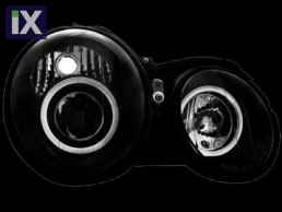 Φανάρια εμπρός angel eyes για Mercedes CLK W208 (1997-2002) με CCFL , με λάμπες (Η1) - σετ 2τμχ.