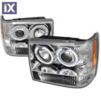 Φανάρια εμπρός angel eyes για Jeep Grand Cherokee (1993-1998) , με λάμπες (Η1) - σετ 2τμχ.