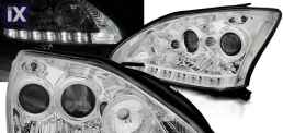 Φανάρια εμπρός led για Lexus RX330/350 (2003-2008) - chrome , με λάμπες (Η1) - σετ 2τμχ.