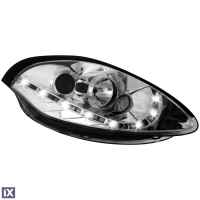 Φανάρια εμπρός led για Fiat Bravo (2007+) - chrome , με λάμπες (Η1) - σετ 2τμχ.