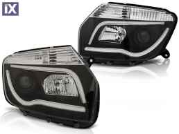 Φανάρια εμπρός led για Dacia Duster (2009+) - lightbar design , χωρίς λάμπες (Η7) - σετ 2τμχ.