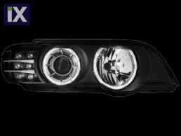 Φανάρια εμπρός για BMW X5 (1999-2003) - μαύρα με led φλας , χωρίς λάμπες (Η7) - σετ 2τμχ.