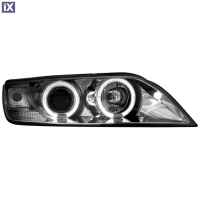 Φανάρια εμπρός angel eyes για BMW Z3 (1996-2002) - chrome , με λάμπες (Η1) - σετ 2τμχ.