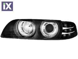 Φανάρια εμπρός angel eyes για BMW E39 (1995-2000) - black , χωρίς λάμπες (Η7) - σετ 2τμχ.