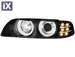 Φανάρια εμπρός angel eyes για BMW E39 (1995-2000) - black , χωρίς λάμπες (Η7) - σετ 2τμχ.