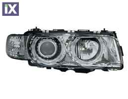 Φανάρια εμπρός angel eyes BMW E38 (1998-2001) - chrome , χωρίς λάμπες (Η7) - σετ 2τμχ.