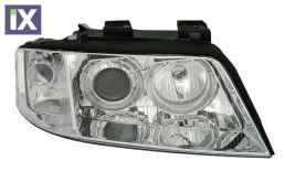 Φανάρια εμπρός angel eyes για Audi A6 (2001-2003) - chrome , χωρίς λάμπες (Η7) - σετ 2τμχ.