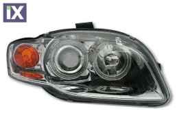 Φανάρια εμπρός angel eyes για Audi A4 (2004-2008) - chrome , χωρίς λάμπες (Η7) - σετ 2τμχ.