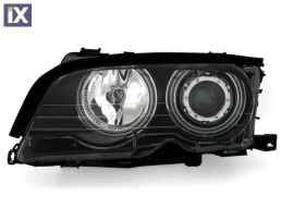 Φανάρια εμπρός angel eyes για BMW E46 coupe και cabrio (1999-2003) - χωρίς φλας , με λάμπες (Η1) - σετ 2τμχ.